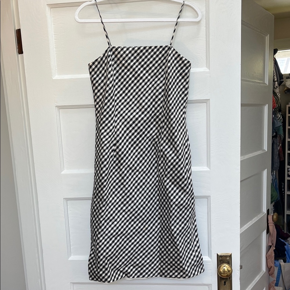 Ann Taylor Monochrome Checkered Mini Dress
